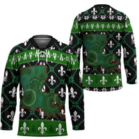 Louisiana USA Symbols Pattern Christmas Hockey Jersey Xmas Holiday Patterns - Wonder Print Shop