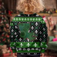 Louisiana USA Symbols Pattern Christmas Kid Ugly Christmas Sweater Xmas Holiday Patterns - Wonder Print Shop
