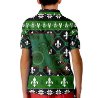 Louisiana USA Symbols Pattern Christmas Kid Polo Shirt Xmas Holiday Patterns - Wonder Print Shop