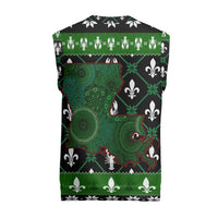 Louisiana USA Symbols Pattern Christmas Knitted V-Neck Vest Xmas Holiday Patterns - Wonder Print Shop