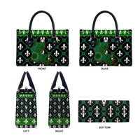Louisiana USA Symbols Pattern Christmas Leather Bag Xmas Holiday Patterns - Wonder Print Shop