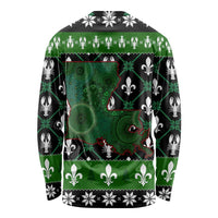 Louisiana USA Symbols Pattern Christmas Long Sleeve Shirt Xmas Holiday Patterns - Wonder Print Shop