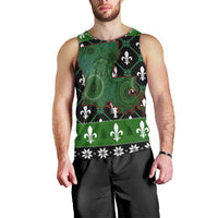Louisiana USA Symbols Pattern Christmas Men Tank Top Xmas Holiday Patterns - Wonder Print Shop