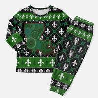Louisiana USA Symbols Pattern Christmas Pajama Set Xmas Holiday Patterns - Wonder Print Shop