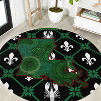 Louisiana USA Symbols Pattern Christmas Round Carpet Xmas Holiday Patterns - Wonder Print Shop