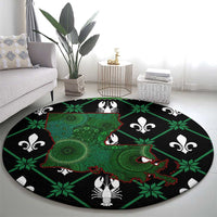 Louisiana USA Symbols Pattern Christmas Round Carpet Xmas Holiday Patterns - Wonder Print Shop