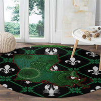 Louisiana USA Symbols Pattern Christmas Round Carpet Xmas Holiday Patterns - Wonder Print Shop