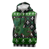 Louisiana USA Symbols Pattern Christmas Sleeveless Hoodie Xmas Holiday Patterns - Wonder Print Shop