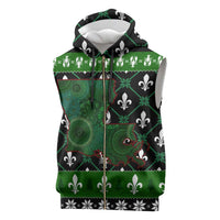 Louisiana USA Symbols Pattern Christmas Sleeveless Zip Hoodie Xmas Holiday Patterns - Wonder Print Shop
