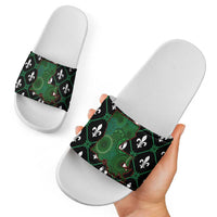 Louisiana USA Symbols Pattern Christmas Slide Sandals Xmas Holiday Patterns - Wonder Print Shop