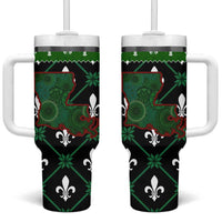 Louisiana USA Symbols Pattern Christmas Tumbler With Handle Xmas Holiday Patterns - Wonder Print Shop