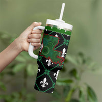 Louisiana USA Symbols Pattern Christmas Tumbler With Handle Xmas Holiday Patterns - Wonder Print Shop