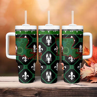 Louisiana USA Symbols Pattern Christmas Tumbler With Handle Xmas Holiday Patterns - Wonder Print Shop