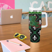 Louisiana USA Symbols Pattern Christmas Tumbler With Handle Xmas Holiday Patterns - Wonder Print Shop