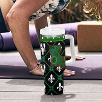 Louisiana USA Symbols Pattern Christmas Tumbler With Handle Xmas Holiday Patterns - Wonder Print Shop