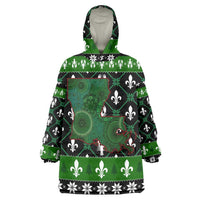 Louisiana USA Symbols Pattern Christmas Wearable Blanket Hoodie Xmas Holiday Patterns - Wonder Print Shop