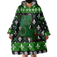 Louisiana USA Symbols Pattern Christmas Wearable Blanket Hoodie Xmas Holiday Patterns - Wonder Print Shop