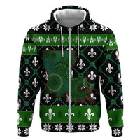 Louisiana USA Symbols Pattern Christmas Zip Hoodie Xmas Holiday Patterns - Wonder Print Shop