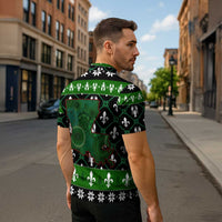 Louisiana USA Symbols Pattern Christmas Zipper Polo Shirt Xmas Holiday Patterns - Wonder Print Shop