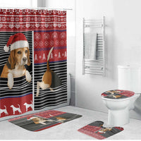 Lovely Beagle Christmas Bathroom Set Xmas Holiday Patterns - Wonder Print Shop