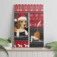 Lovely Beagle Christmas Canvas Wall Art Xmas Holiday Patterns - Wonder Print Shop