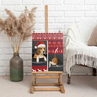 Lovely Beagle Christmas Canvas Wall Art Xmas Holiday Patterns - Wonder Print Shop