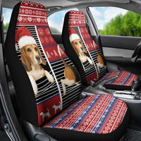 Lovely Beagle Christmas Car Seat Cover Xmas Holiday Patterns - Wonder Print Shop