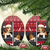 Lovely Beagle Christmas Ceramic Ornament Xmas Holiday Patterns - Wonder Print Shop