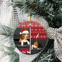 Lovely Beagle Christmas Ceramic Ornament Xmas Holiday Patterns - Wonder Print Shop