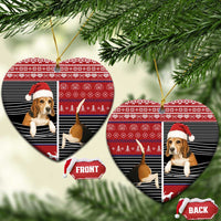 Lovely Beagle Christmas Ceramic Ornament Xmas Holiday Patterns - Wonder Print Shop