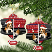 Lovely Beagle Christmas Ceramic Ornament Xmas Holiday Patterns - Wonder Print Shop