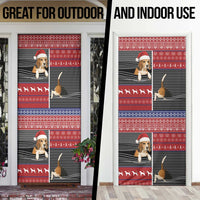 Lovely Beagle Christmas Door Cover Xmas Holiday Patterns - Wonder Print Shop