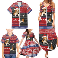 Lovely Beagle Christmas Family Matching Summer Maxi Dress and Hawaiian Shirt Xmas Holiday Patterns - Wonder Print Shop