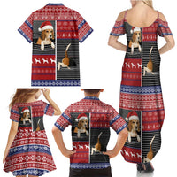 Lovely Beagle Christmas Family Matching Summer Maxi Dress and Hawaiian Shirt Xmas Holiday Patterns - Wonder Print Shop