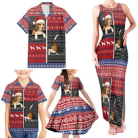 Lovely Beagle Christmas Family Matching Tank Maxi Dress and Hawaiian Shirt Xmas Holiday Patterns - Wonder Print Shop