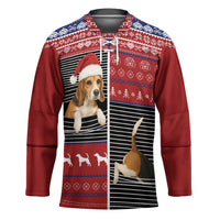 Lovely Beagle Christmas Hockey Jersey Xmas Holiday Patterns - Wonder Print Shop