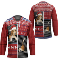 Lovely Beagle Christmas Hockey Jersey Xmas Holiday Patterns - Wonder Print Shop