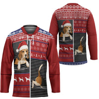 Lovely Beagle Christmas Hockey Jersey Xmas Holiday Patterns - Wonder Print Shop
