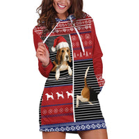 Lovely Beagle Christmas Hoodie Dress Xmas Holiday Patterns - Wonder Print Shop