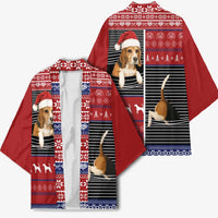 Lovely Beagle Christmas Kimono Xmas Holiday Patterns - Wonder Print Shop