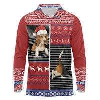 Lovely Beagle Christmas Long Sleeve Polo Shirt Xmas Holiday Patterns - Wonder Print Shop