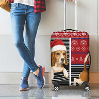 Lovely Beagle Christmas Luggage Cover Xmas Holiday Patterns - Wonder Print Shop