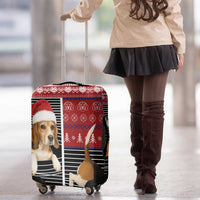 Lovely Beagle Christmas Luggage Cover Xmas Holiday Patterns - Wonder Print Shop