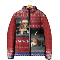 Lovely Beagle Christmas Padded Jacket Xmas Holiday Patterns - Wonder Print Shop
