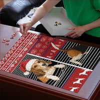 Lovely Beagle Christmas Puzzle Xmas Holiday Patterns - Wonder Print Shop