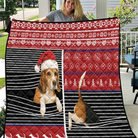 Lovely Beagle Christmas Quilt Xmas Holiday Patterns - Wonder Print Shop