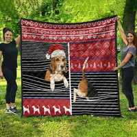Lovely Beagle Christmas Quilt Xmas Holiday Patterns - Wonder Print Shop