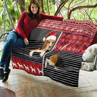 Lovely Beagle Christmas Quilt Xmas Holiday Patterns - Wonder Print Shop