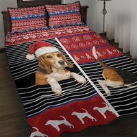 Lovely Beagle Christmas Quilt Bed Set Xmas Holiday Patterns - Wonder Print Shop