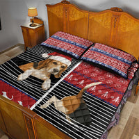 Lovely Beagle Christmas Quilt Bed Set Xmas Holiday Patterns - Wonder Print Shop